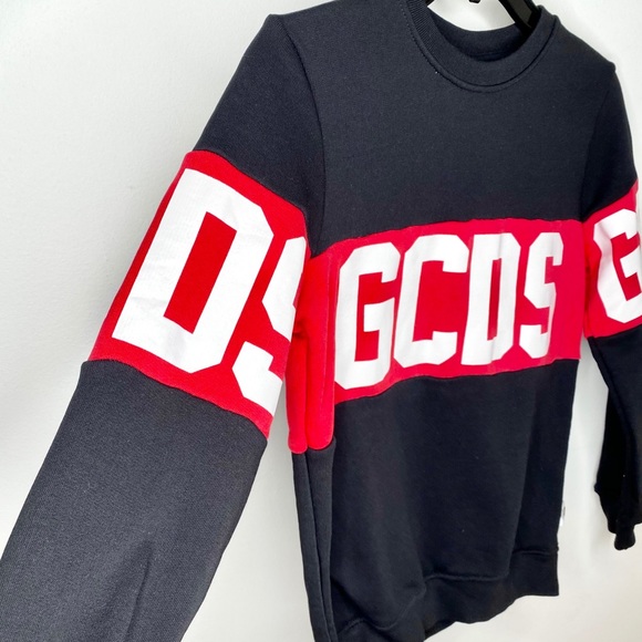 GCDS Kids Colorblock Logo Pullover Sweatshirt - Picture 4 of 10